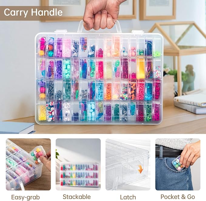 Bead Organizer Box, 120 Pack Small Clear Storage Boxes - Image 2