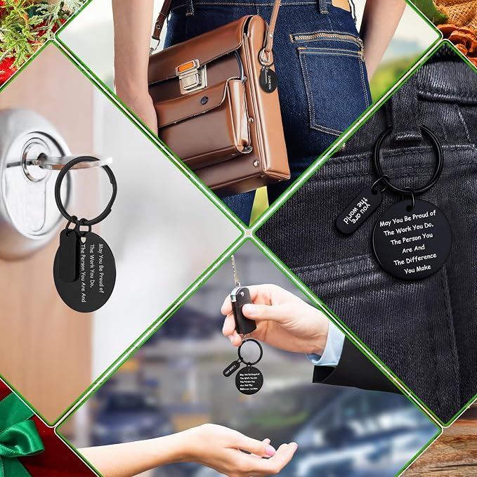 Gisafai 30 Pcs Black Engravable Metal Keychain Blanks Laser Graduation - Image 4