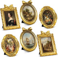 Vicenpal 6 Pcs Tiny Picture Ornate Frames 5 x 7 Inch Small Vintage Oval Picture by Vicenpal
