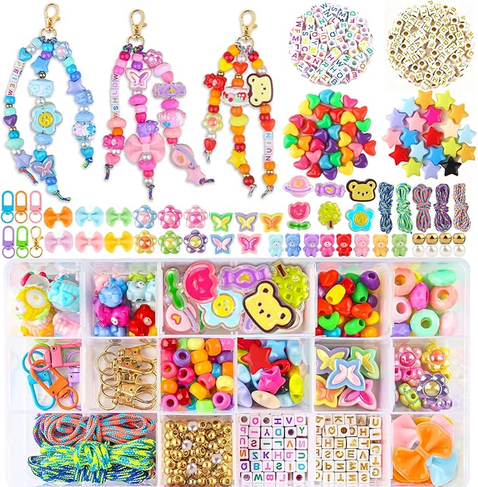 Ecoofor 487 PCS Beaded Keychain Making Kit, Acrylic Letter Beads by Ecoofor