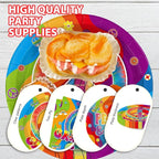168Pcs Hippie Party Supplies for 60s 70s Hippie Theme Serves 24 | Rainbow Retro - Image 4