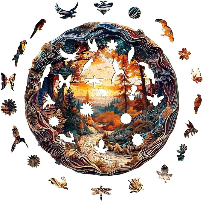 Wooden Puzzles Adults, 3D Winding Road Wooden Puzzles 300 Pieces, Unique Animal - Image 9
