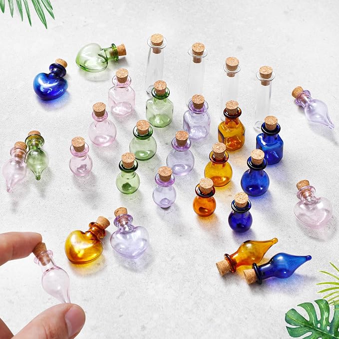 Geiserailie 80 Pieces Tiny Glass Bottles Spell Jars - Image 2