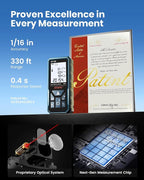 DTAPE 330 Ft Laser Measuring Tool, 1/16" High-Accuracy Laser Tape Measure - Image 2