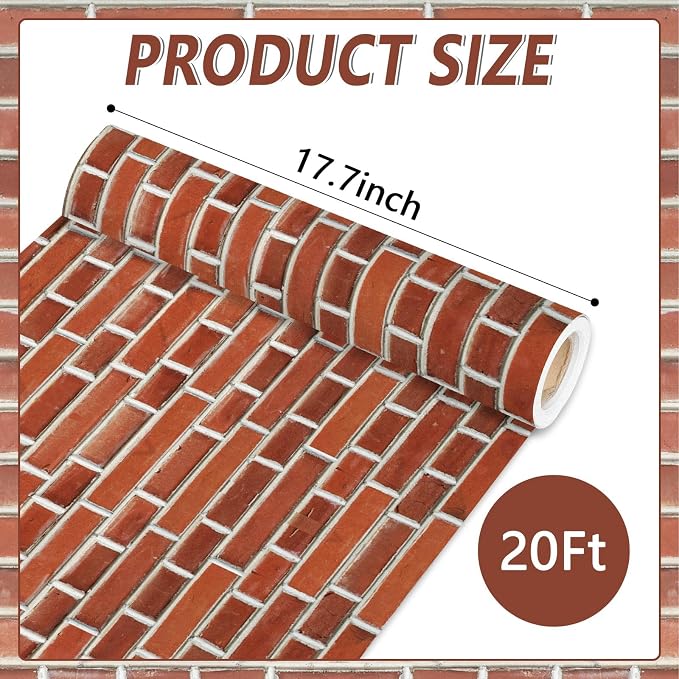 Qyeahkj Red Brick Bulletin Board Paper Roll Fireplace Bulletin Board Background - Image 2