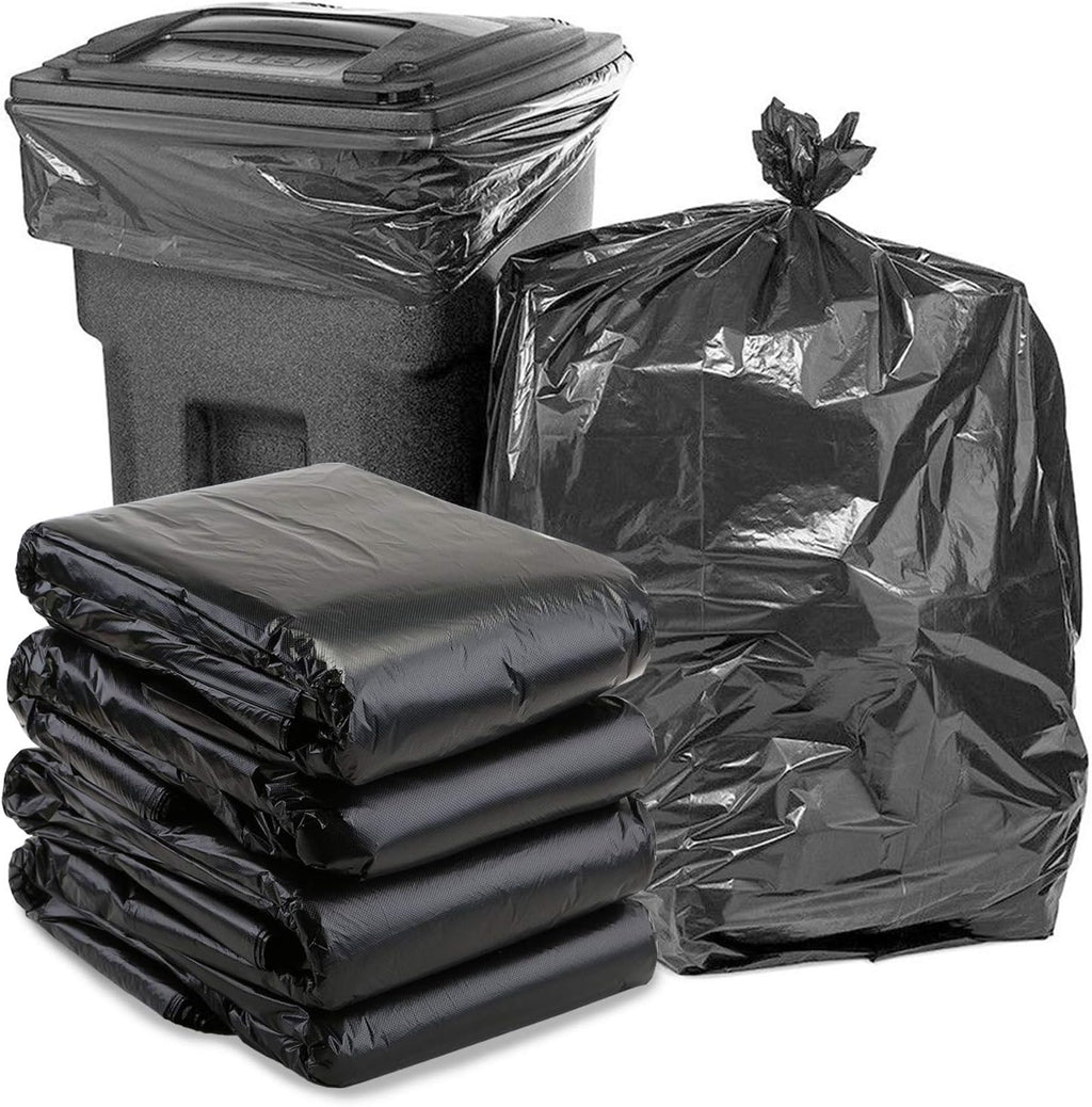 65 Gallon Trash Bags,25 Pieces large Black Heavy Duty Trash Can Liners,Large Size Trash bags Garbage Bags for Indoor and Outdoor