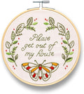 FUNATIC Please Get Out of My House Embroidery Kit | Funny Beginner Needle Work by FUNATIC