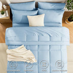 CozyLux King Size Comforter Set Baby Blue, 7 Pieces Bed in a Bag, All Season - Image 2