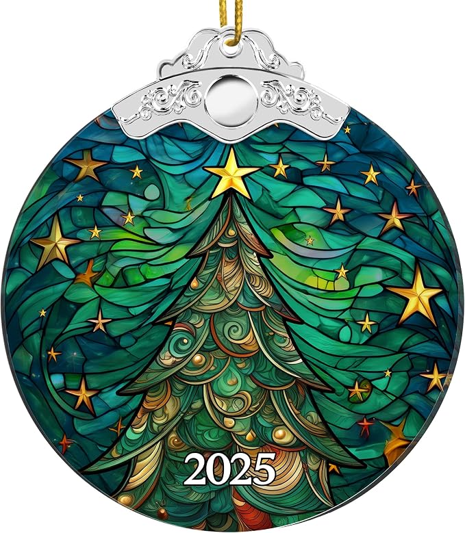 Christmas Ornaments 2025 Faux Stained Glass Effect, Christmas Tree Ornaments by Boyese