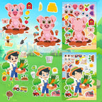 48 Sheets Create Funny Farm Animals Stickers, Make a Face Stickers - Image 8