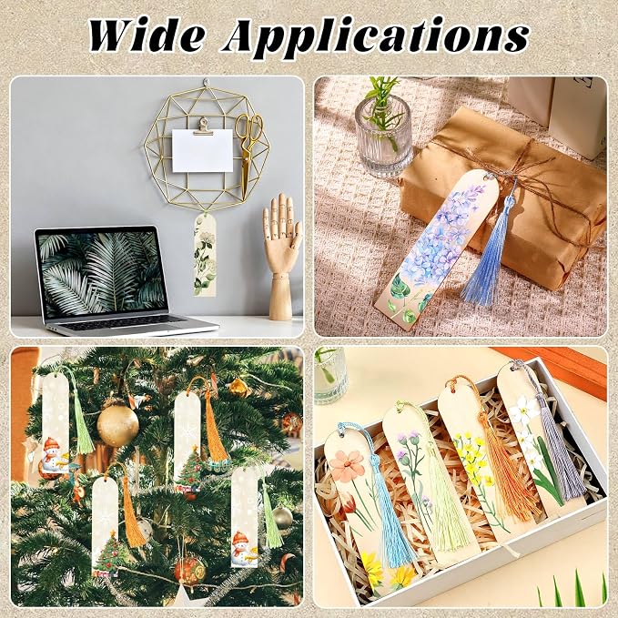 50 Pcs Wooden Bookmarks, Unfinished Wooden Bookmarks - Image 7