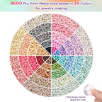 Funtopia 3mm Seed Beads Matte, 39 Colors Frosted Seed Beads - Image 4