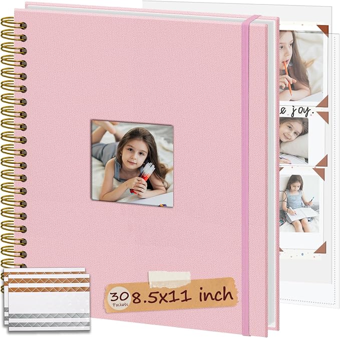 8.5x11 Inch Scrapbook Photo Album, Linen Cover DIY Scrapbooks by Hiwhy