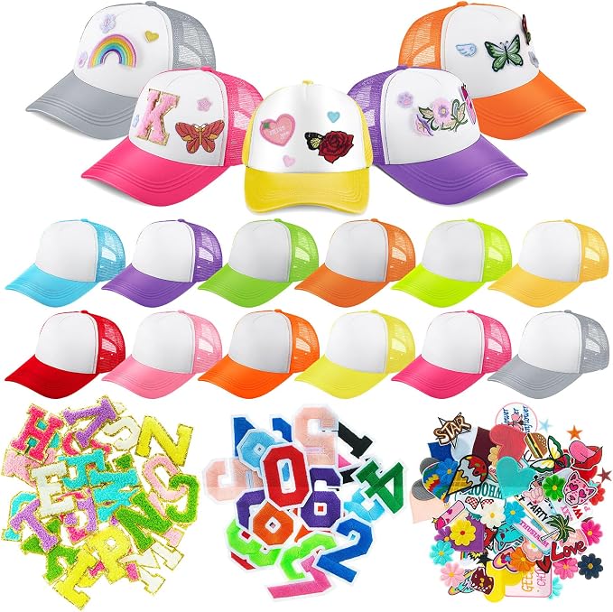 Hercicy 12 Pack DIY Trucker Hats Kit, Sublimation Blank Baseball Caps by Hercicy