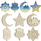 36PCS Wooden Ramadan Decorations Eid Islam Mubarak Ornaments Mubarak Hanging by Sophena