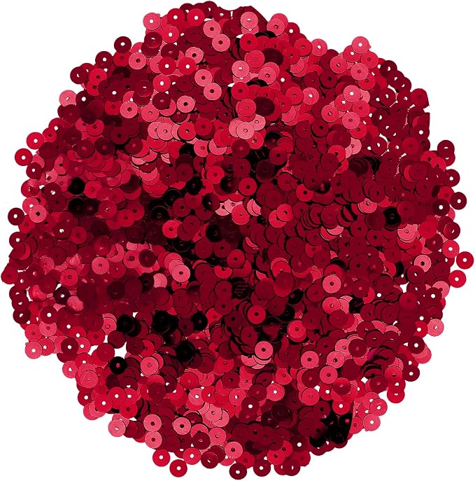 Mandala Crafts 6mm Flat Round Burgundy Sequins - Image 2
