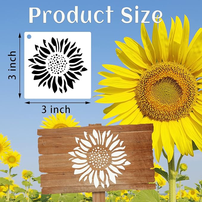 80 Pcs 3 x 3 Inch Stencils for Painting on Wood, Reusable Flower Butterfly Bird - Image 2