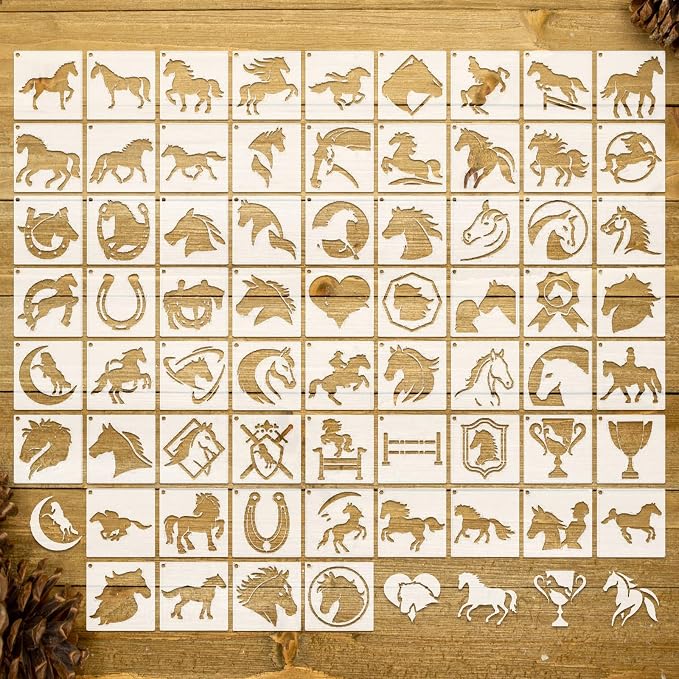 Marspark 66 Pcs Small Stencils for Crafts Reusable 3 Inch Stencils for Painting by Marspark