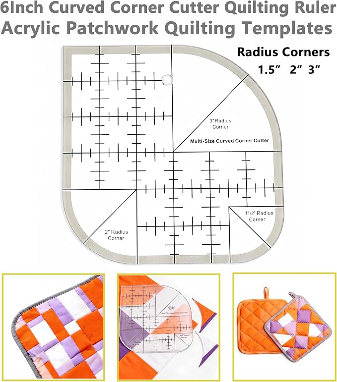 Quilting Kit with Quilting Ruler Holder, Rotary Cutter, Curved Corner Cutter - Image 5