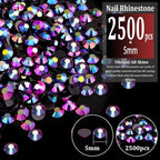 2500pcs 5mm Resin Rhinestones Bulk, Purplish Black AB Flatback Round Jelly - Image 2