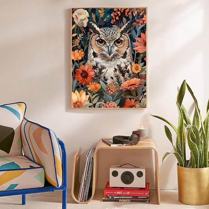 Owl Stamped Cross Stitch Kits for Adults Beginner, Flowers Counted Cross Stitch - Image 6
