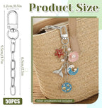Oqqlin 50 Pcs Keychain Making Kit Bulk, Keyrings Charms - Image 2