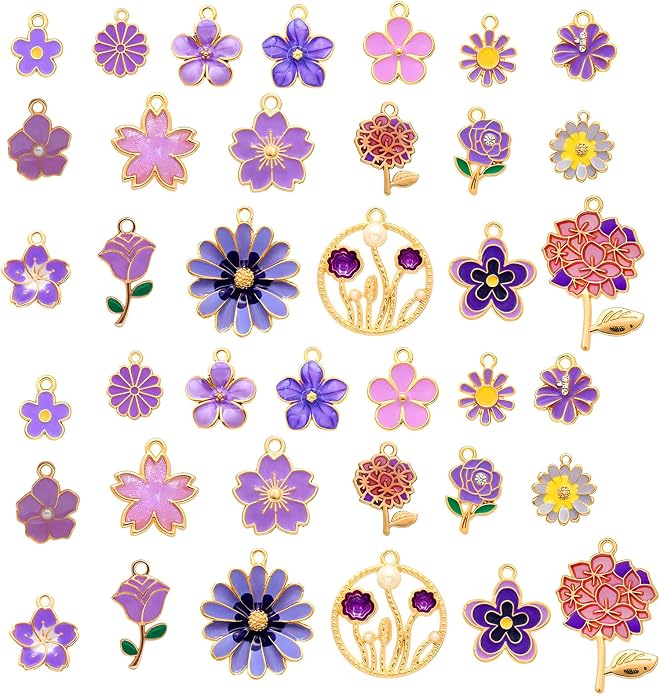 Bulk Gold Enamel Charms for Jewelry Making, Colorful Metal Charms Pendant for by stino