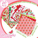 HunnmingRe 20 Pcs 10''x10'' Watermelon Quilting Fabric Square Watermelon - Image 2