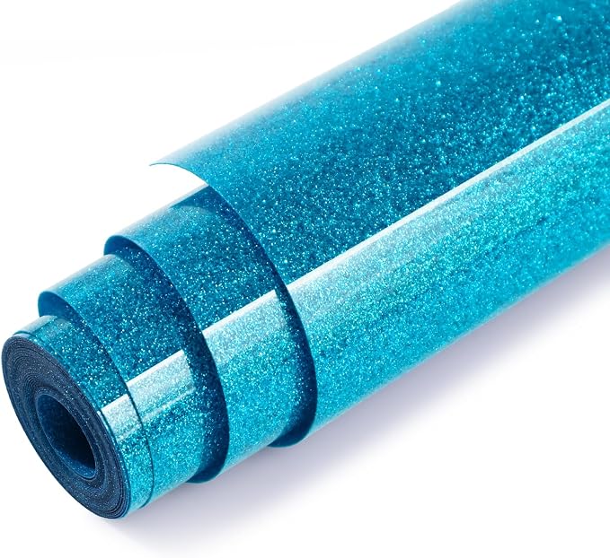 Sky Blue Glitter Heat Transfer Vinyl by WRTUUED