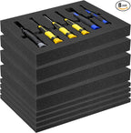 8pcs High Density Packing Foam Sheets, 2 Size Black Polyurethane Foam Padding by Unknown