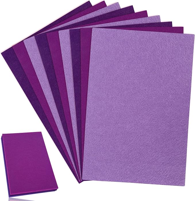 Whaline 18Pcs Felt Fabric Sheets Soft Thick Assorted Purple Craft Felt Pack by Whaline