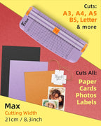 Firbon Purple A5 Paper Cutter, Straight Small Paper Trimmer - Image 2