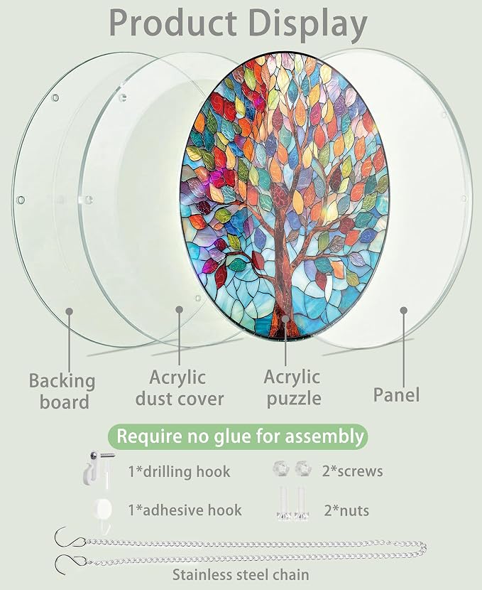 Acrylic Puzzle Suncatcher, Colorful Wishing Tree Sun Catcher - Image 6