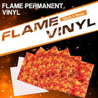 Tintnut Flame Pattern Permanent Vinyl Adhesive Vinyl 6 Sheets 12x10in | Burning - Image 2