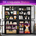 67" Display Cabinet with Glass Doors, 4-Tier Curio Cabinet with Many Color - Image 5