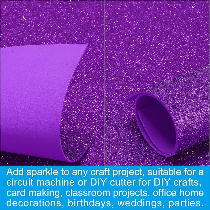 PATIKIL 30Sheets Light Purple EVA Glitter Foam Sheet 11.8 x 7.9 Inch 2mm Thick - Image 5