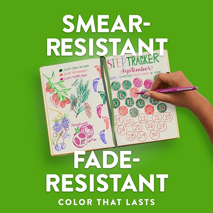 Paper Mate Flair Felt Tip Pens Medium Point | Smear Resistant | Water-Based Ink - Image 4