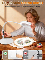 30X 10X Magnifying Glass with Light and Stand, 5 Color Modes Stepless Dimmable - Image 5