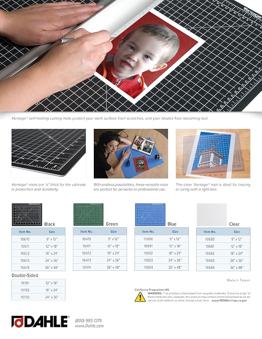 Dahle Vantage 10691 Premium Self-Healing Cutting Mat, 1/2" Grid, 5 Layers - Image 6