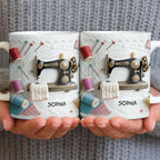 Personalized Vintage Sewing Machine Coffee Mug - Image 6