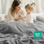 100% Cotton Muslin Blanket California King 120" x 90", 6 Layers Breathable and - Image 4