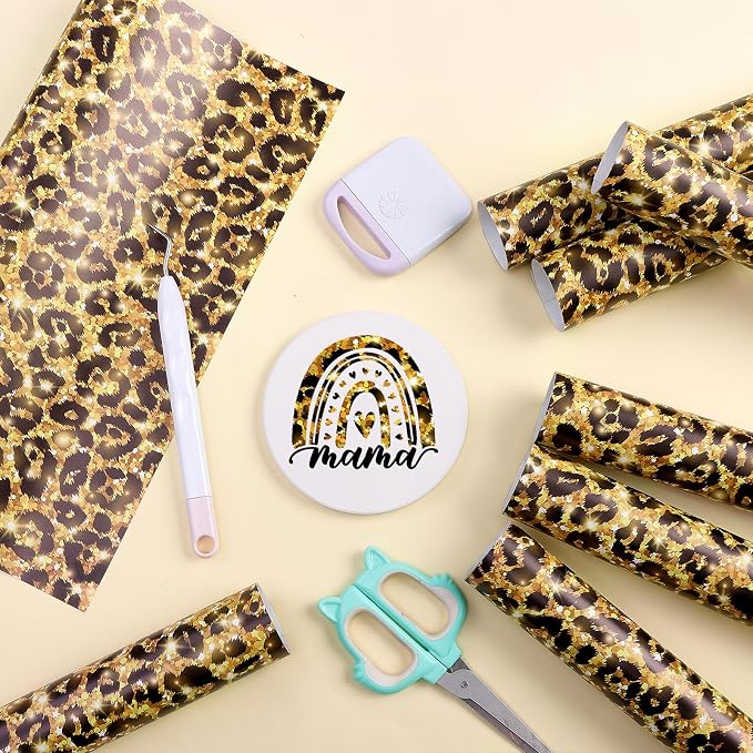 Tintnut Leopard Permanent Vinyl 8 Sheets 12x10in Golden Adhesive Vinyl | - Image 7