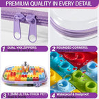 YQBRAO 4-Pack Clear Hard Shell Zipper Case, 1.2mm Ultra-Thick Diaper Bag - Image 5