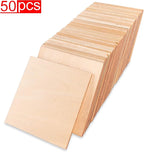 50 Pack Unfinished Wood Squares 4"x4"x1/8" Blank Thin Basswood Sheets - Image 2