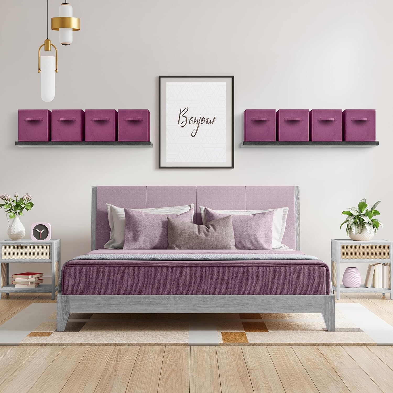 Sorbus 13 Inch Storage Bins - Sturdy Collapsible Fabric Storage Cubes with Handle - 8 Foldable Baskets for Organizing Clothes, Toys, Books - Storage Baskets for Shelves, Closets