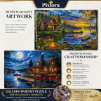 Puzzles for Adults 1000 Pieces, 2 Pack Unique 1000 Piece Lake and Night View - Image 6