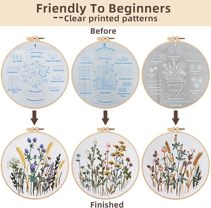 Herdiese Embroidery Kit for Beginners Adults, Cross Stitch Kits - Image 3