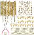 XKCWXY 14K Gold Chain for Jewelry Making, 16.4 ft 5 Rolls Jewelry Chains Bulk by XKCWXY