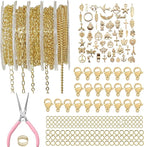 XKCWXY 14K Gold Chain for Jewelry Making, 16.4 ft 5 Rolls Jewelry Chains Bulk by XKCWXY
