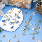 AUGSUN 189Pcs Christmas Winter Keychain Making Kit Holiday Keychain Craft | - Image 7